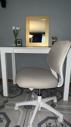 Desk, Chair, Mirror 
