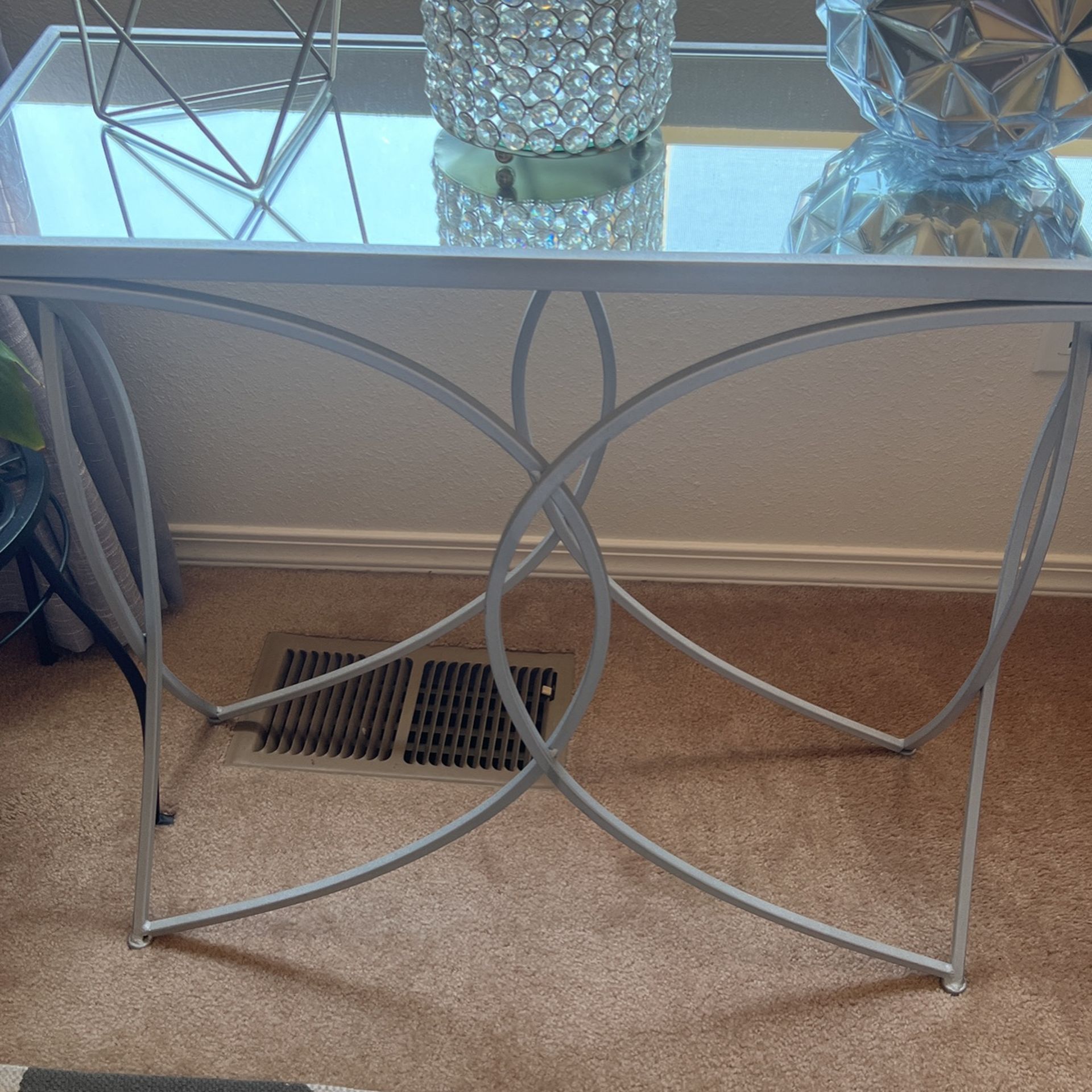 Silver Mirrored Console Table 