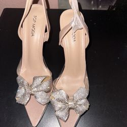 High Heels, Nude/clear, 9, Top moda 