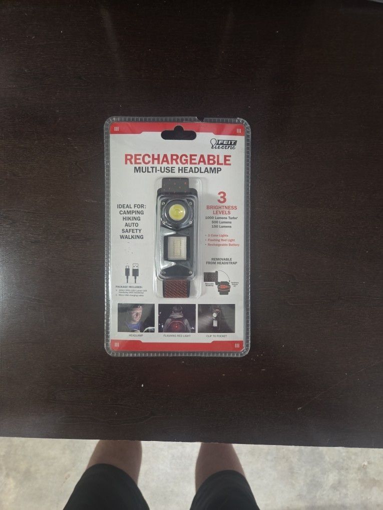 Rechargeable HEADLAMP - Can Be Used As Flashlight, Nightlight, Safety Gear For Joggers