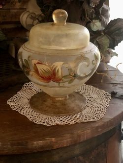 Beautiful Vintage Glass Vase Container (possibly Murano)