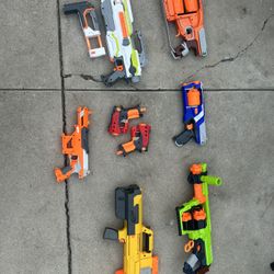 8 Nerf Guns All Work Perfectly Fine