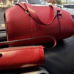 Red Clutch Purse Matching Mini Bag 