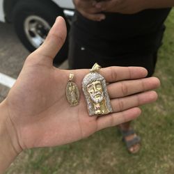 10k And Silver Jesús Pendent 