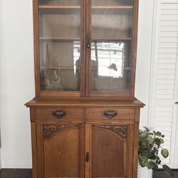 Antique Curio Cabinet French Oak
