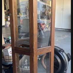 Vintage wood display cabinet