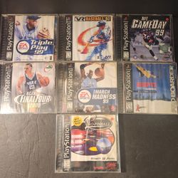 PS1 Video Game Sports Lot 9x Triple Play VR Baseball NFL NCAA X GAMES NHL Tetris