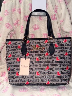 Juicy Couture Logo Heart Print Tote Bag