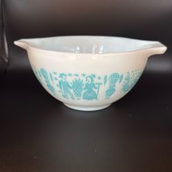 Pyrex Amish Butterprint Bowl In Turquoise 