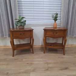 Vintage French Provincial style nightstands/side tables set of 2 by Dixie