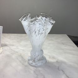 Decorative Glass White Vase