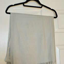 Silver Pashmina Scarf Wrap Shawl W/Fringe 
