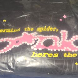 P*nk! Sp5der Hoodie Black And Pink 