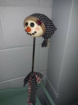 Cute country snowman on stick