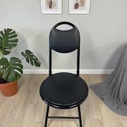 🪑 Black Folding Bar Stool / Counter Height Chair (Padded)