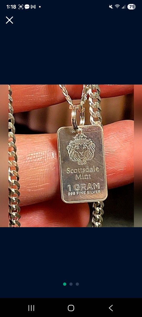 Scottsdale Mint 999 Silver Pendant / w 925 Silver