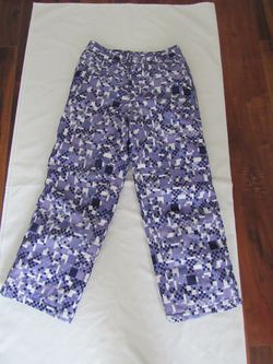 Girls Youth 7/8 Purple/White Snow Pants, Faded Glory
