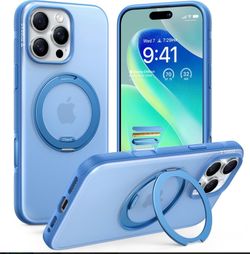 NEW TORRAS iPhone 16 Pro Case with MagSafe 360 Ring Stand Sky Blue