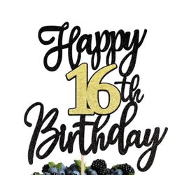 Happy 16th Birthday Cake Topper