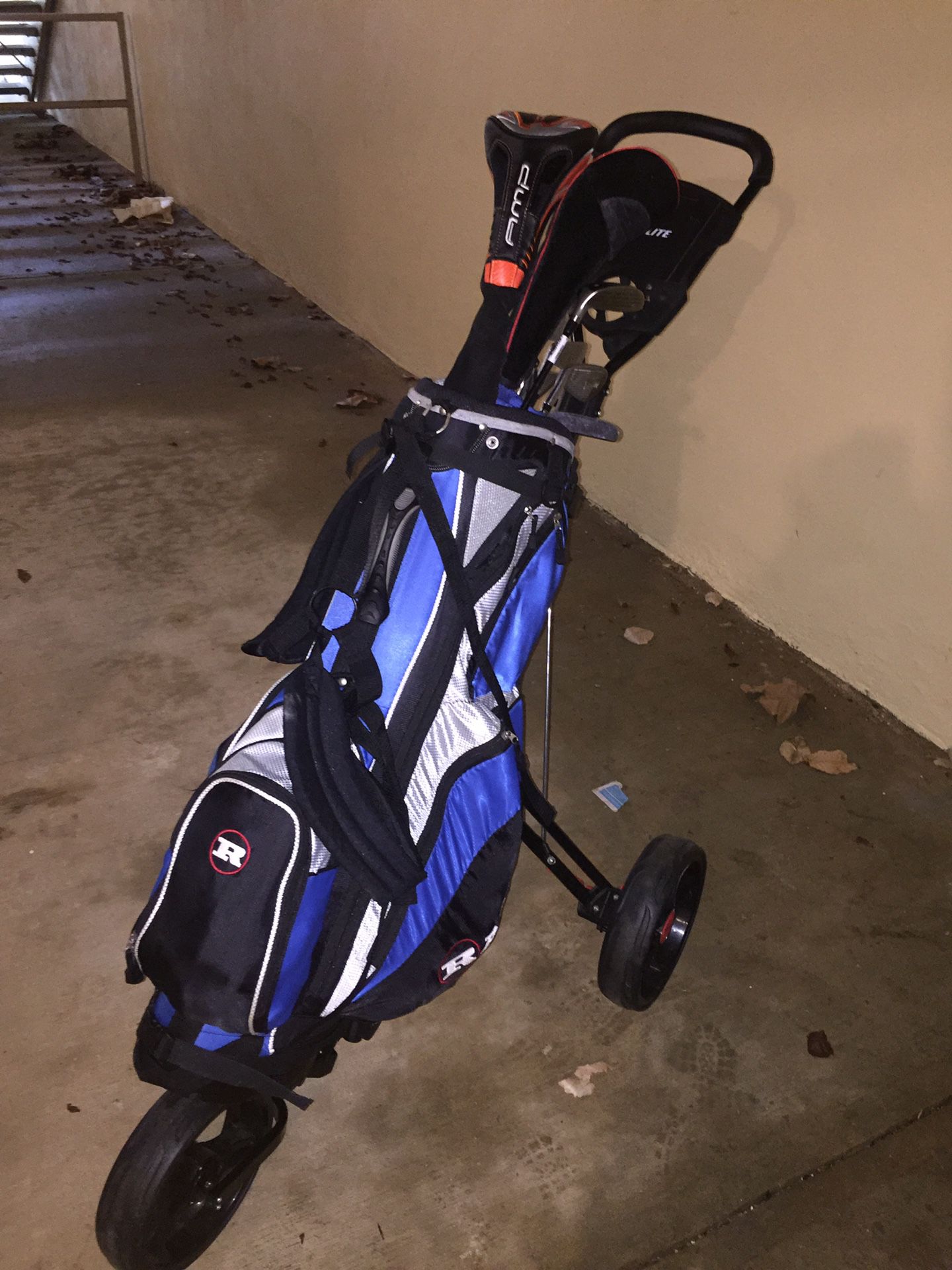 Golfs balls and equipment and cart