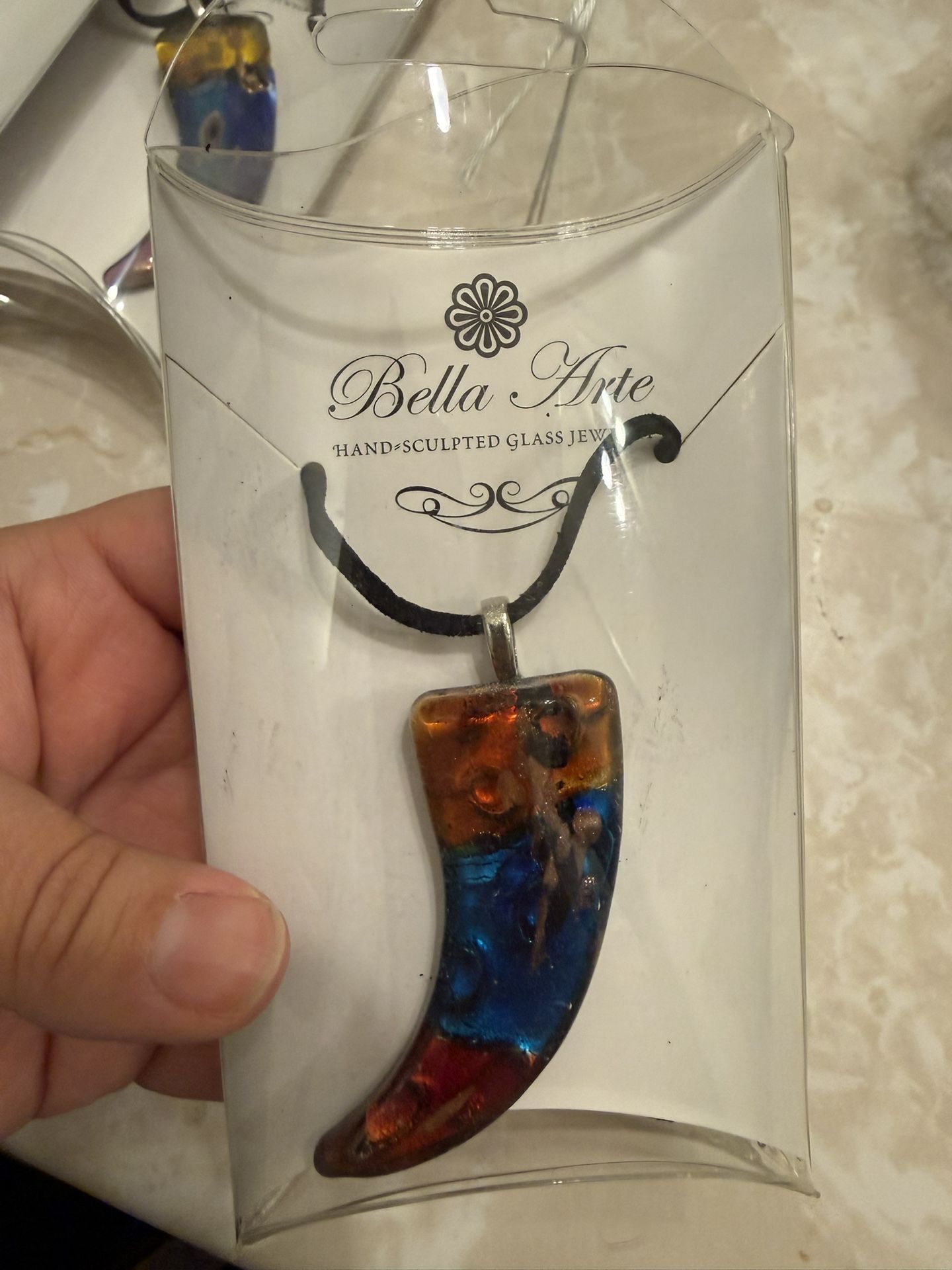 Bella Arte Hand-Sculpted Glass Necklace