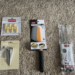 NEW kitchen items: corn holders, cream horn molds, turner spatula, parmesan grater gifts presents