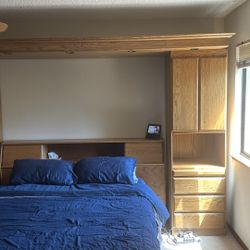 King Size Vintage Oak Bedroom Set