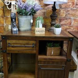 👋Brand New  👋 By Ashley ● Roybeck Accent Cabinet ● Light Brown/Bronze
