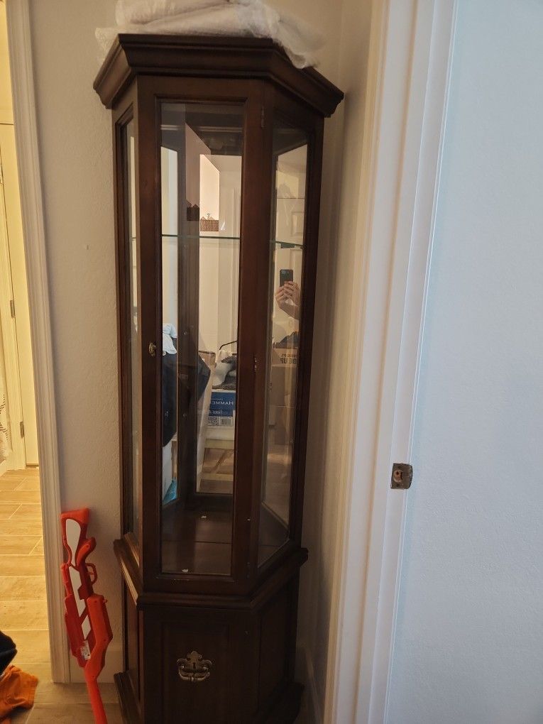 Glass/wood China Hutch