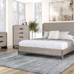 Brand New Stone Grey 4pc Queen Bedroom Set (Available In Eastern King)