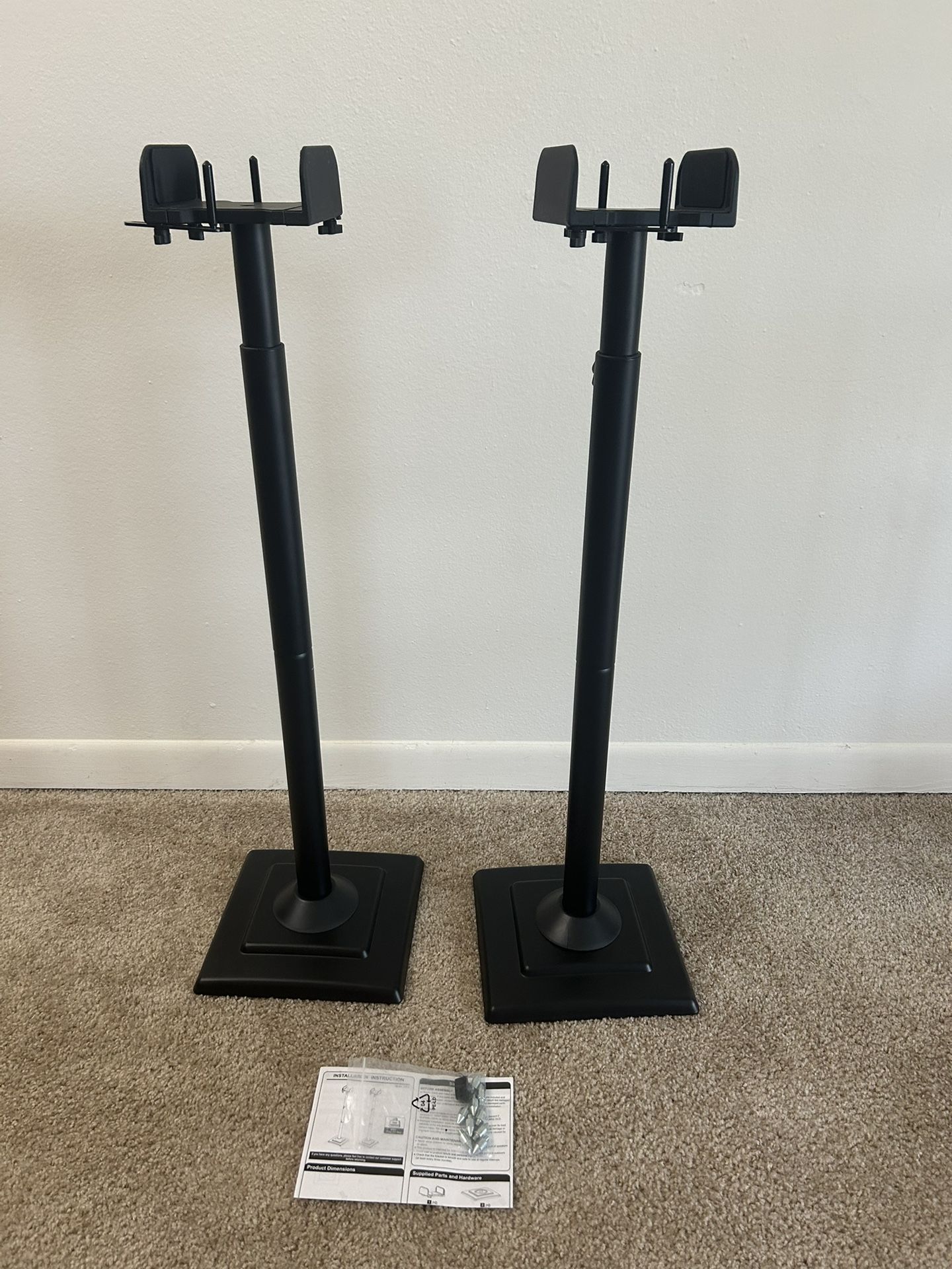 Universal Speakers Stands Pair 34" to 43.3" Height Adjustable