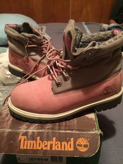 Timberlands roll top boot pink size 2