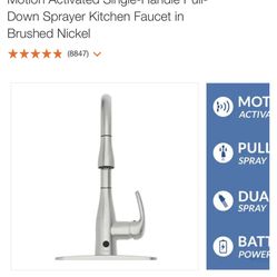 *New In box* Flow Motion Activated Single-Handle Pull-Down Sprayer Kitchen Faucet in Brushed Nickel