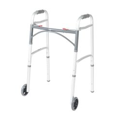 Drive Medical Deluxe Folding Walker with Wheels, Adjustable Height