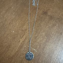 Paparazzi Silver Necklace w/ America the Beautiful Pendant & chain earrings Set NWT