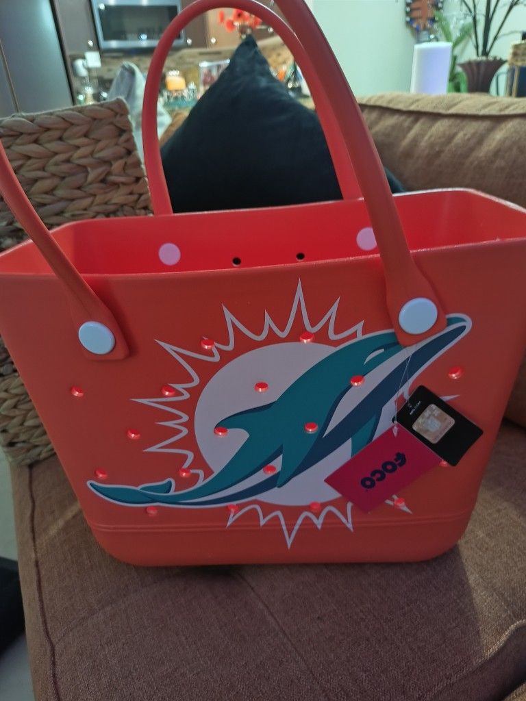 Miami Dolphins Foco *Big" Logo Print Tailgate Tote Bag Brand new w tags! Rare!