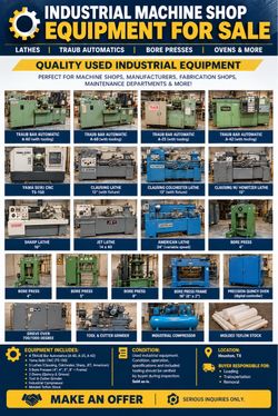 INDUSTRIAL  MANUFACTURING EQUIPMENT – MACHINES FOR SALE