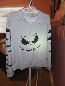 Jack Skellington Quarter-Zip Sweatshirt Size Large