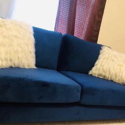Blue Loveseat 