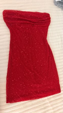 Strapless dress silver and red