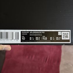 Black metallic silver black Air Jordan six retro size 10