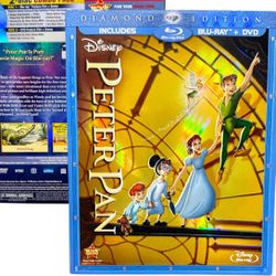 Disney Peter Pan Diamond Edition Blu-ray/DVD combo set - Collectible- New