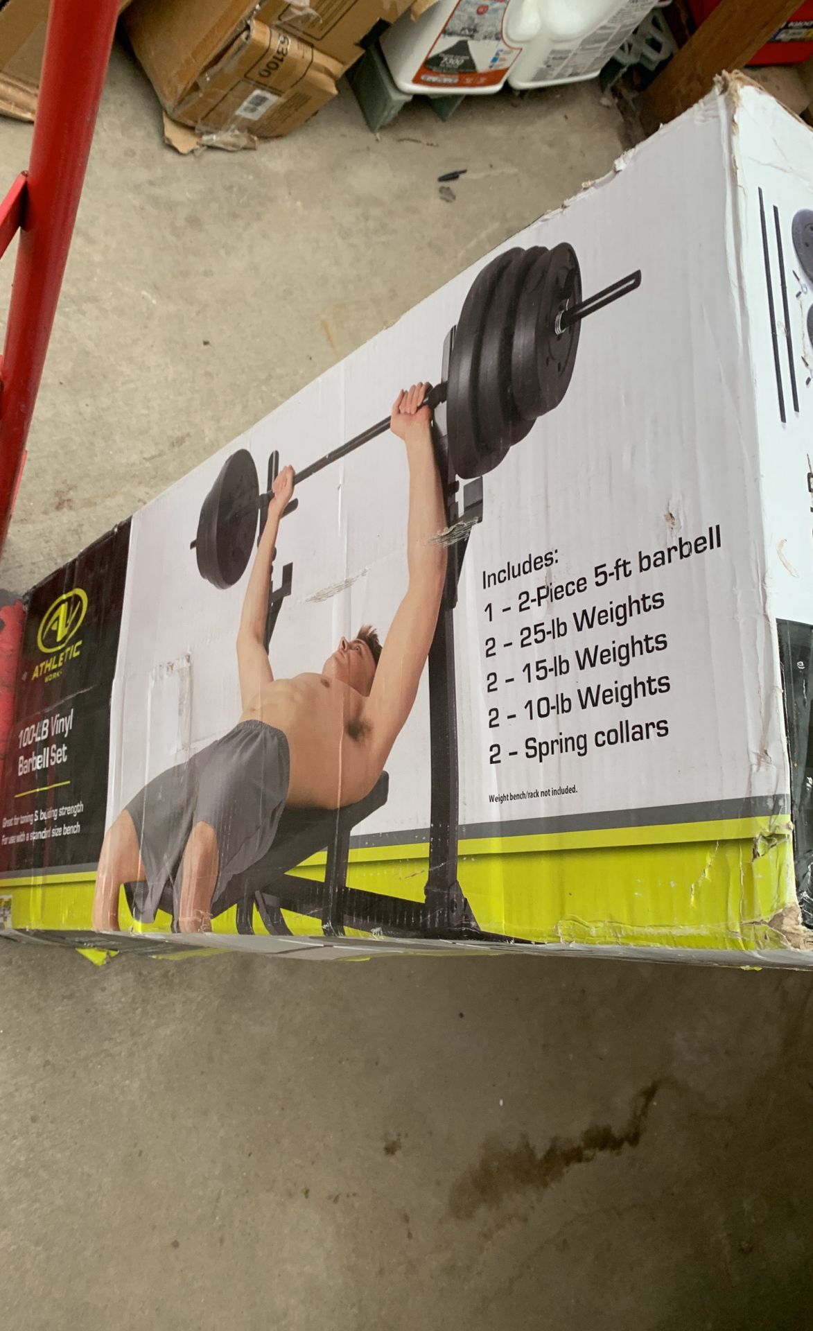 Athletic Works 100 lb Standard Vinyl Weight Set Brand New In Box