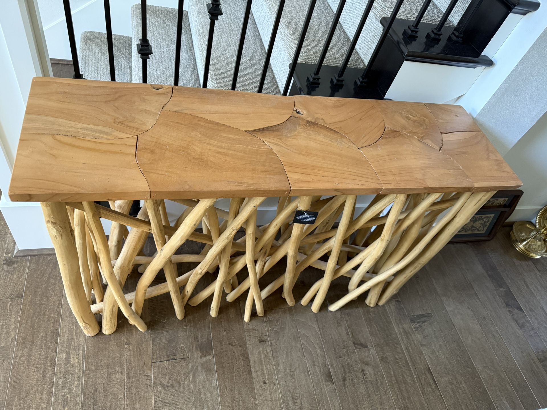 Repurposed Wood Branches Console Table