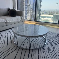 CB2 White Marble Coffee Table