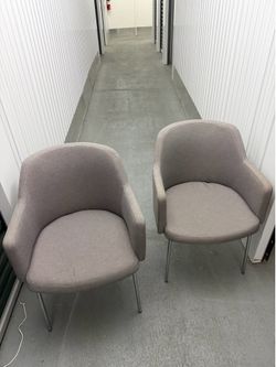 Selling: OFS Manner Guest/Lounge Chairs - Gray Fabric / Chrome Legs