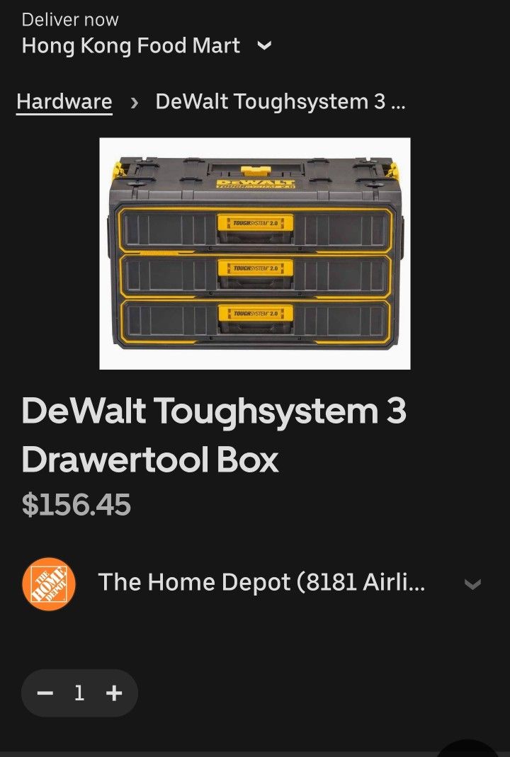 DeWalt Toolbox Box (New Condition)