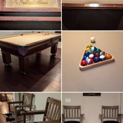 Olhausen 8 Foot Pool Table And Chairs