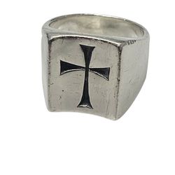 Vintage James Avery Sterling Silver Concave Cross Ring Sz 9.5 (Retired)