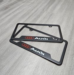 Brand New Universal 2PCS Audi Metal Black License Plate Frame
